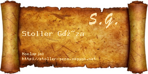 Stoller Géza névjegykártya